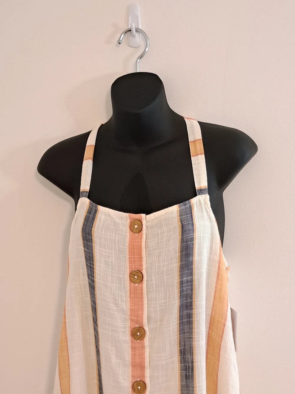 O'Neill Drey Multi Striped Dray Mini Dress Cross Back Straps Size Small NWT - Picture 7 of 10